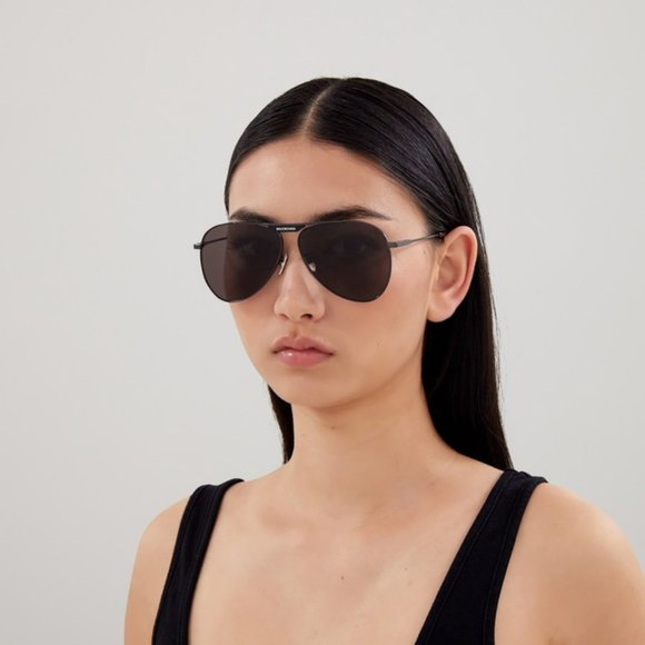 Balenciaga BB0244S 001 BRAND NEW Sunglasses Gray Pilot Unisex BB 0244S main image 7